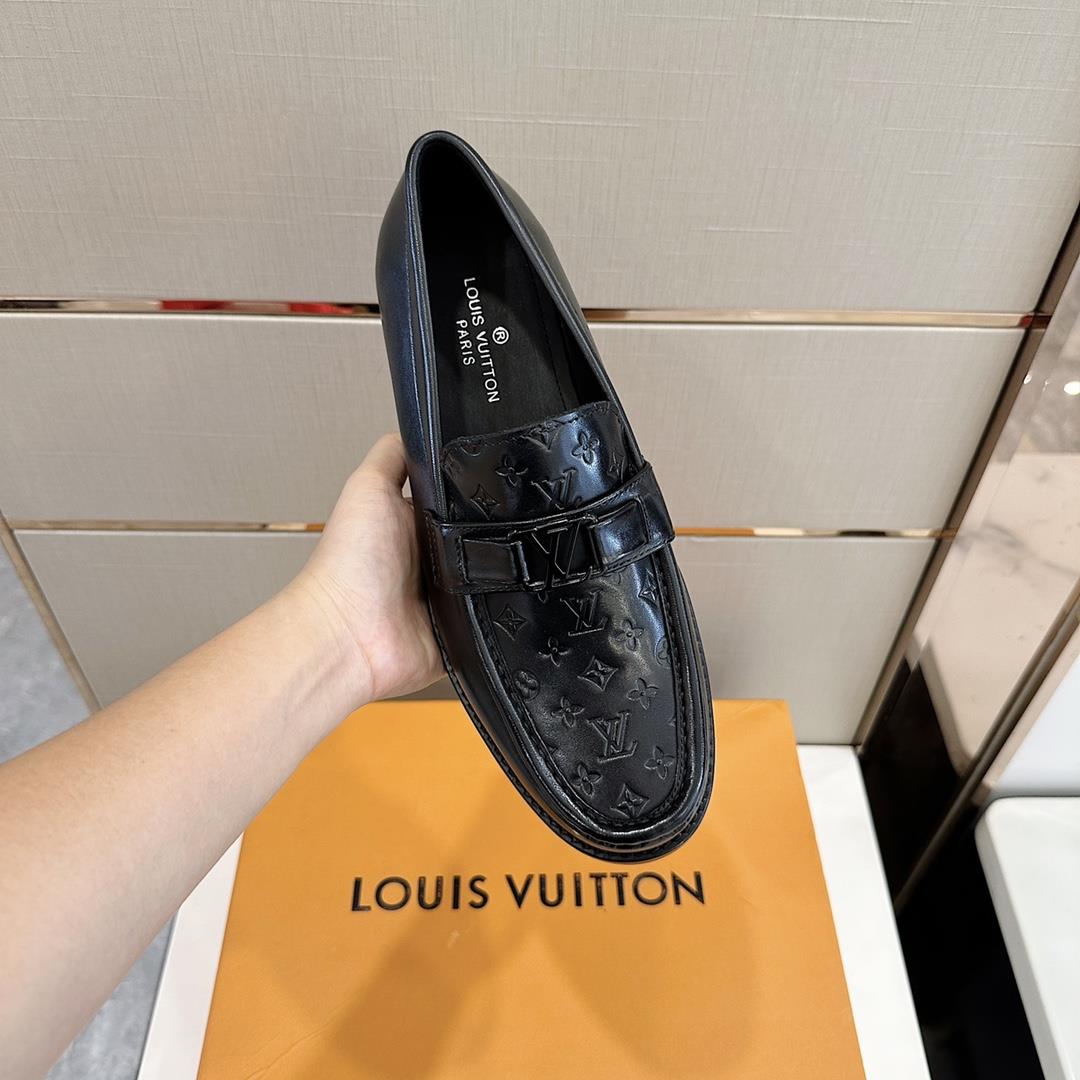 lv Family Major Handmade Lefon Shoes Leather Outsole in 2023 Fusion Lacquered Calf Leather