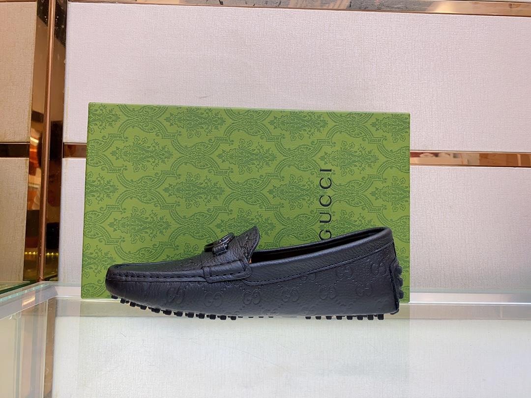 original Single Quality Counter New Gucci Pure Handmade Driving Mens Shoes Bean Shoes F