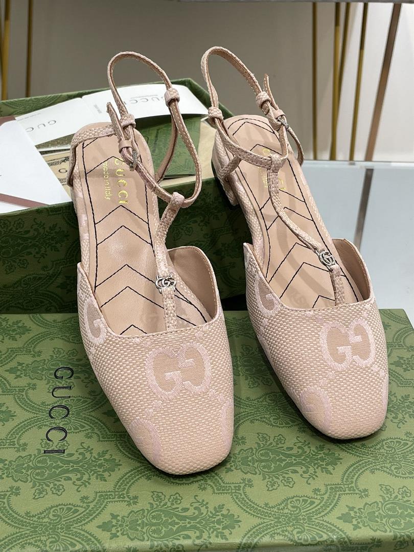 Gucci 2023 SpringSummer New Small Pair G Buckle Ballet Mary Jane Flat Shoes Embroidered and Lined B