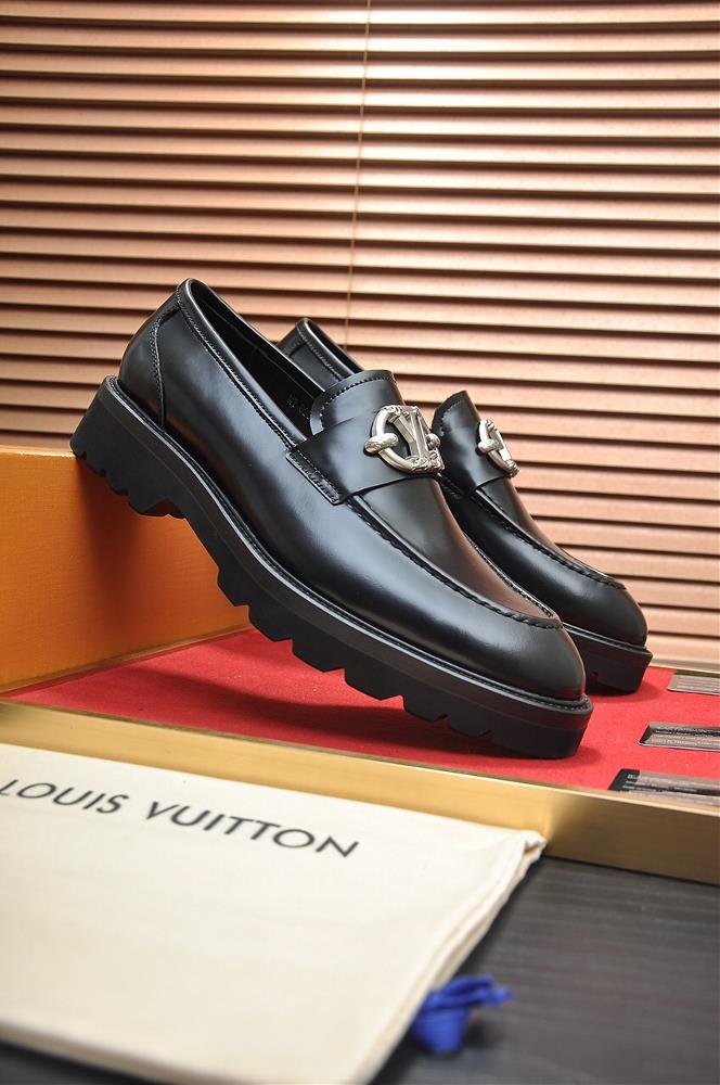 LVs original single cowhide inner lining LVs latest genuine leather business suit shoes