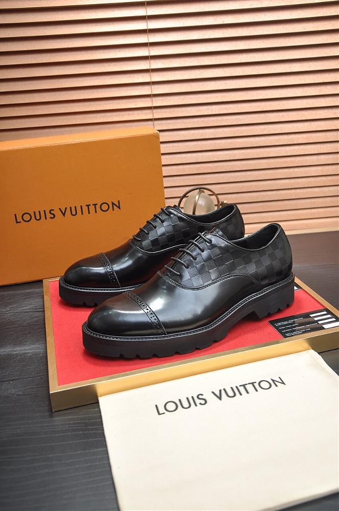 LVs original single cowhide inner lining LVs latest genuine leather business suit shoes