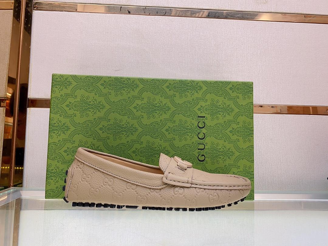 original Single Quality Counter New Gucci Pure Handmade Driving Mens Shoes Bean Shoes F