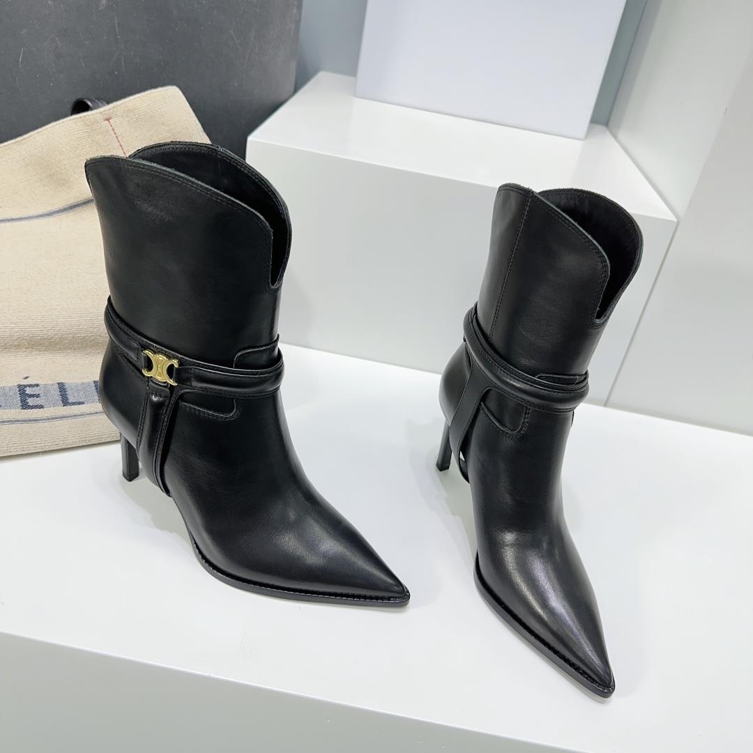 CELINE Sailing 2023ss Autumn and Winter Show New Triumphal Arch hardware buckle high heel