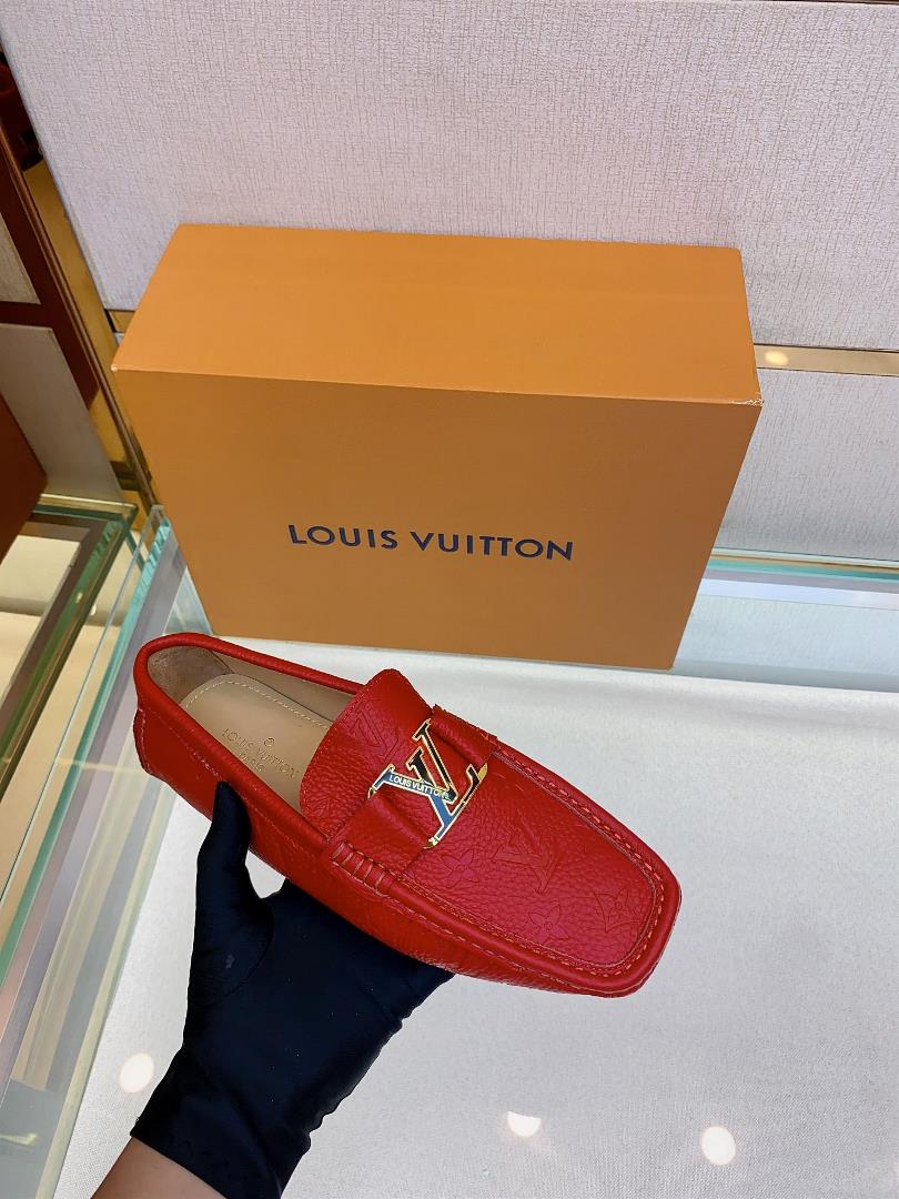 original Single Quality Counter New Louis V Pure Handmade Driving Mens Shoes Bean Shoes