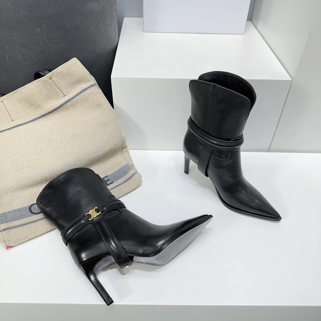 CELINE Sailing 2023ss Autumn and Winter Show New Triumphal Arch hardware buckle high heel