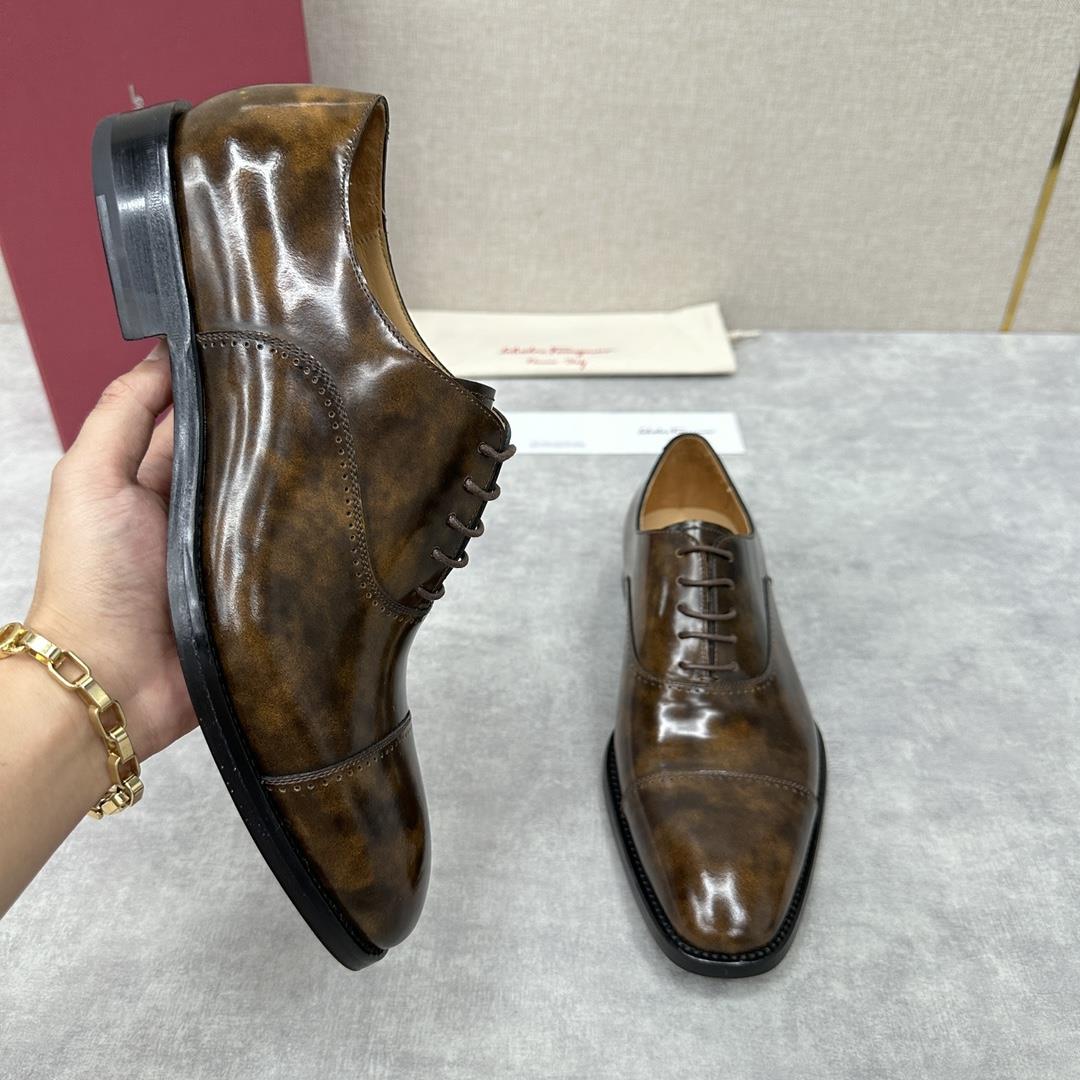 new product on the shelf Ferragam Ferra handmade fine mens formal shoes Leather shoes are