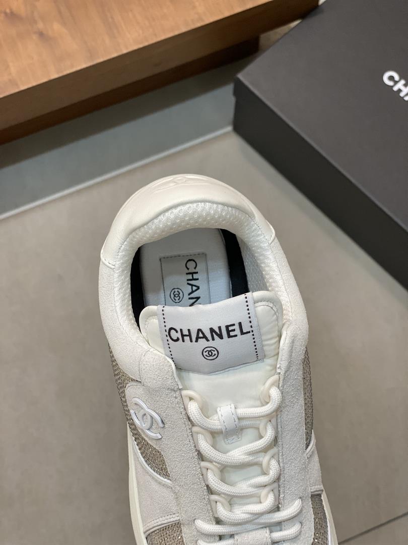 chanel spring and summer new sports shoe fabric italian imported calf leather hot drill dr