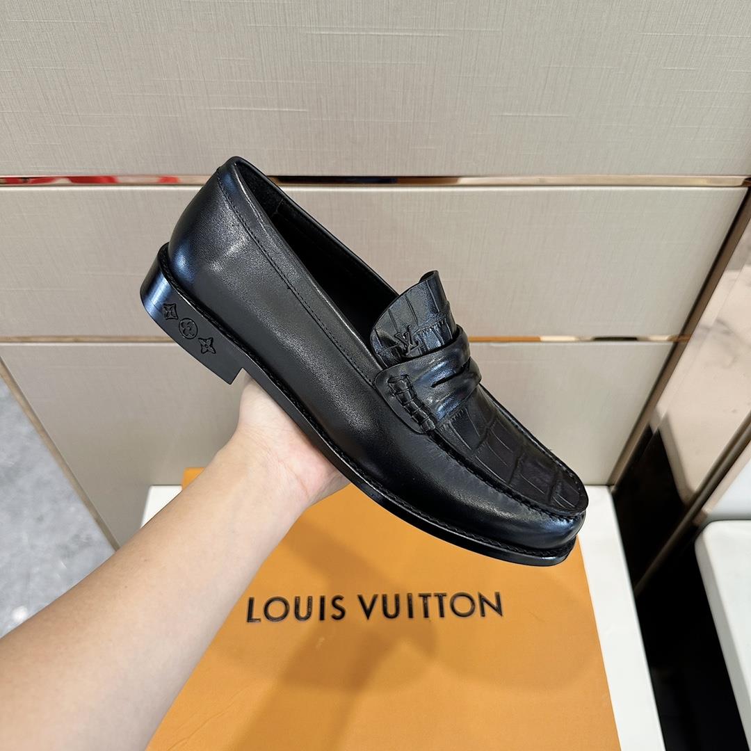 lv Family Major Handmade Lefon Shoes Leather Outsole in 2023 Fusion Lacquered Calf Leather