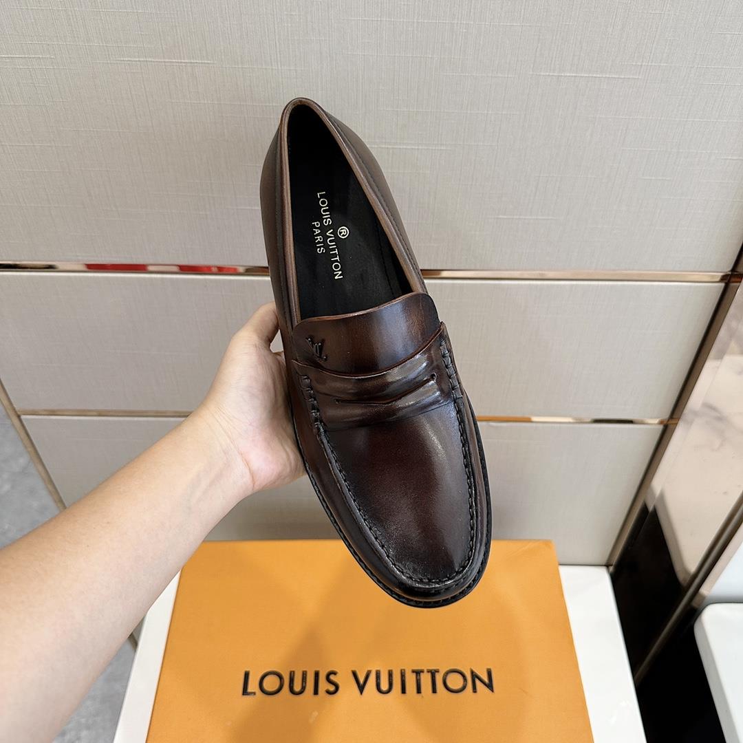 lv Family Major Handmade Lefon Shoes Leather Outsole in 2023 Fusion Lacquered Calf Leather