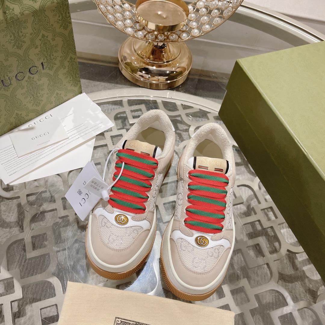 guccis latest fat and thick soles dirty shoes Couple casual shoes 6cm height shoesThe shoe upper i