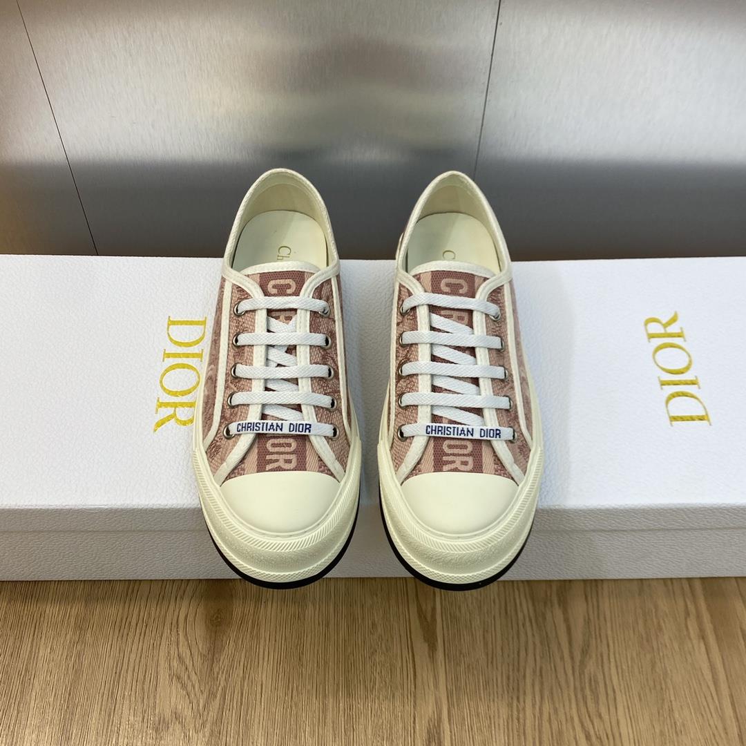 Dior Early Spring Latest Couples Thick Sole Strap Low Top Casual Shoes Walkn Dior Oblique Dark Flow