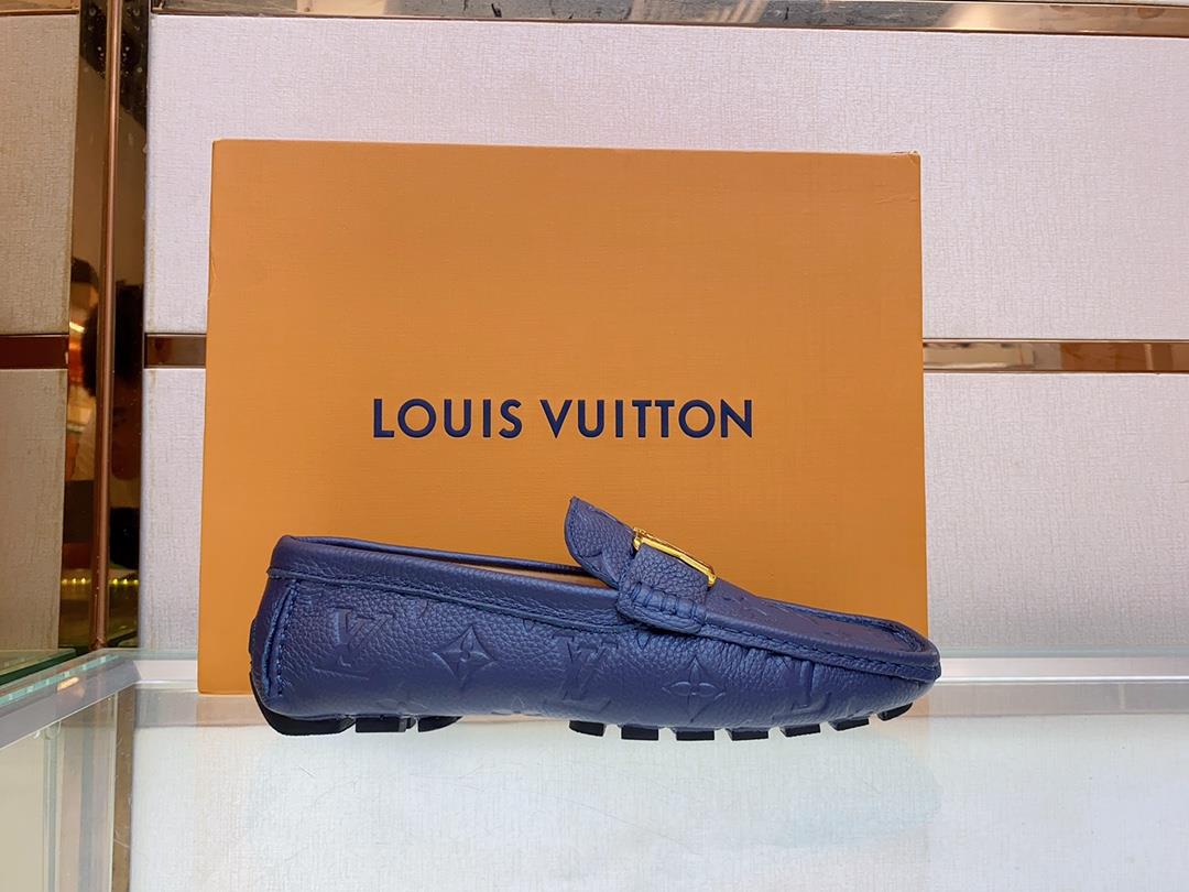 original Single Quality Counter New Louis V Pure Handmade Driving Mens Shoes Bean Shoes