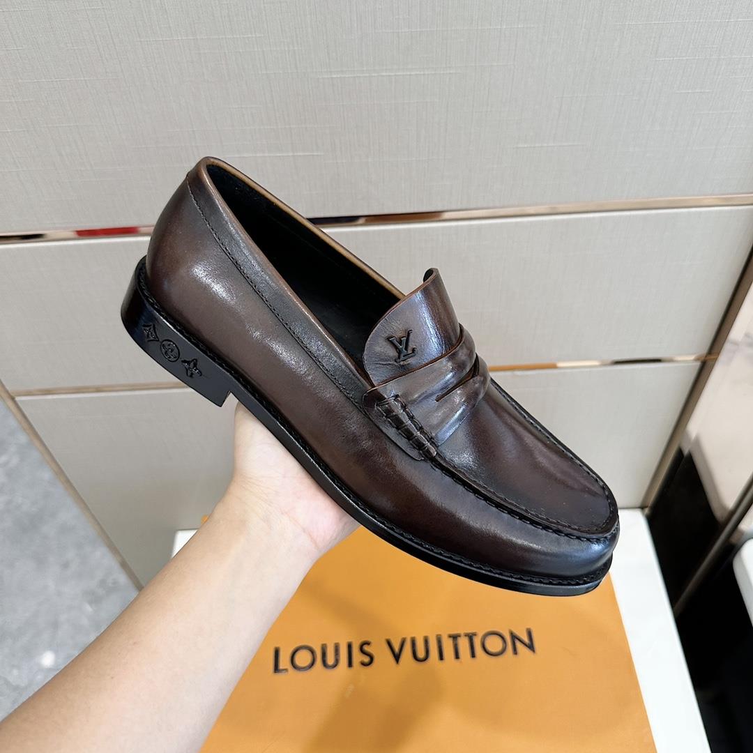 lv Family Major Handmade Lefon Shoes Leather Outsole in 2023 Fusion Lacquered Calf Leather