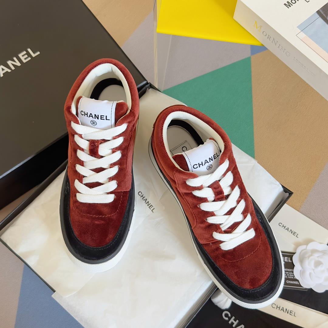 chanel Chanel 23B Panda Color Sneaker Xiaoxiang Casual Sports Shoes Thick Sole Color Matching Board