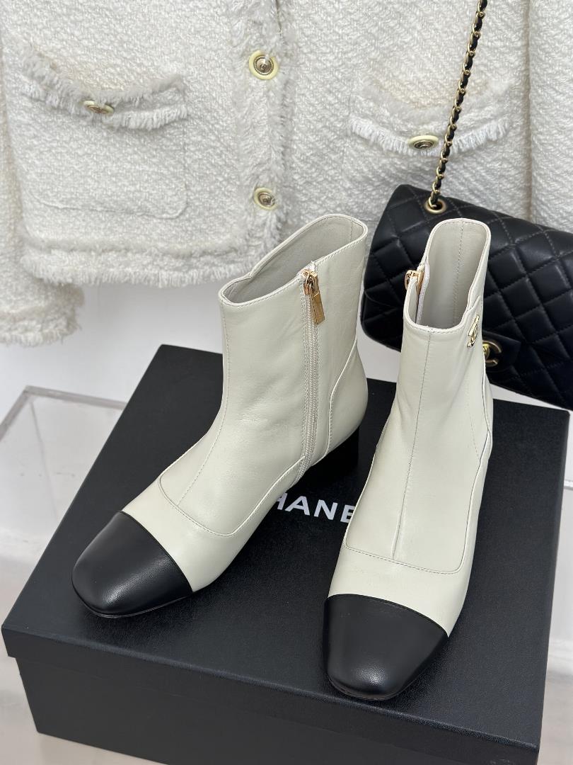 factory price chane xiaoxiang classic double c autumn and winter new product thick heel bo