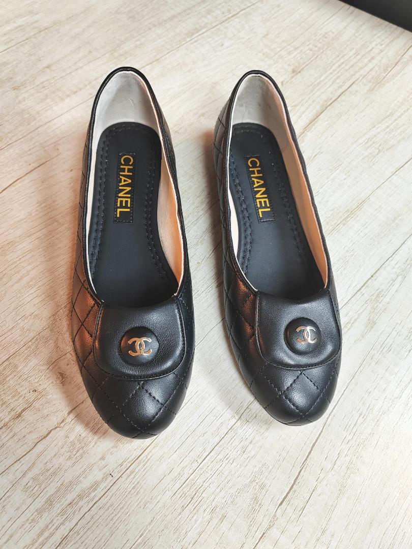 chanel 23C New Metal Button Single Shoes Ballet Flat Shoes Classic in the original 11 repl