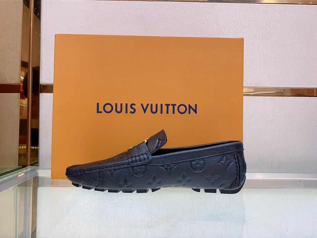 original Single Quality Counter New Louis V Pure Handmade Driving Mens Shoes Bean Shoes