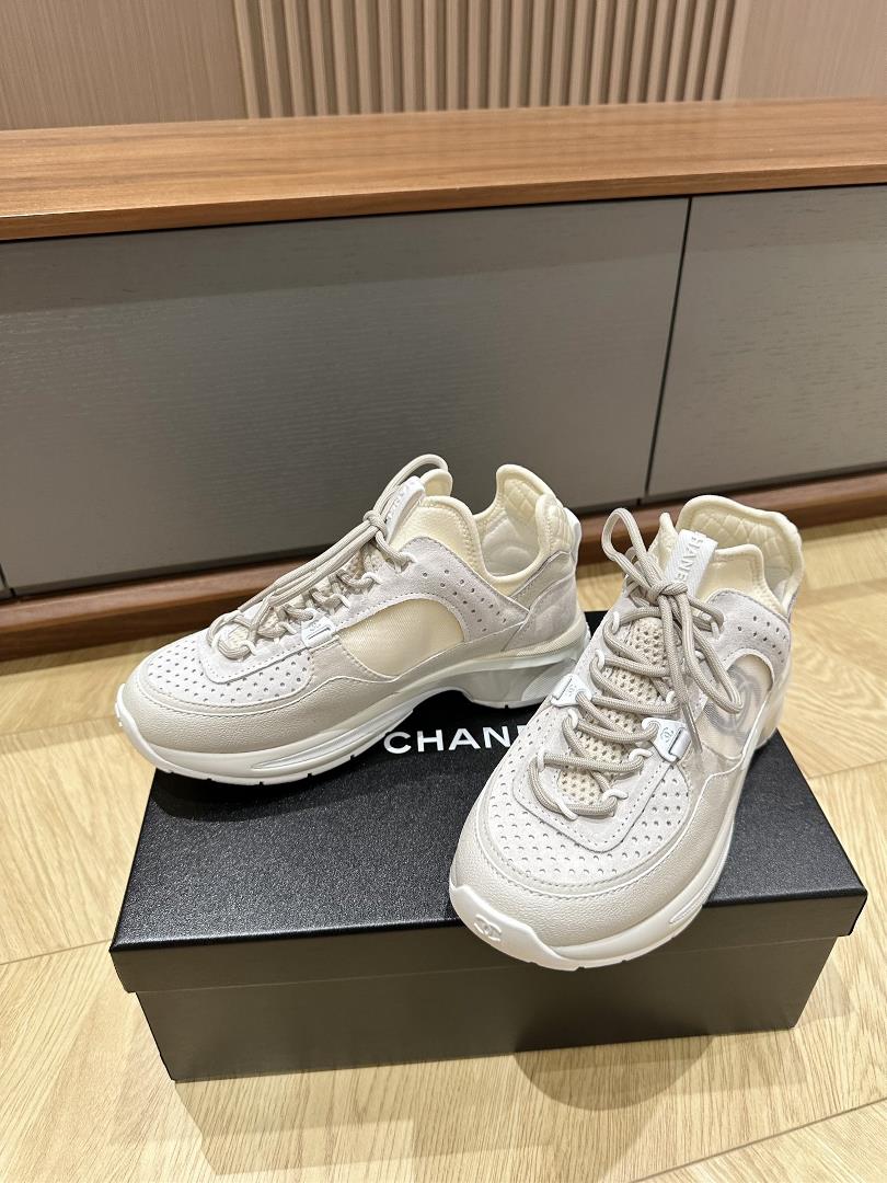 Top Chanel Black Samurai White Samurai Sports Shoe Source Leather Fabric Splice Size 35363