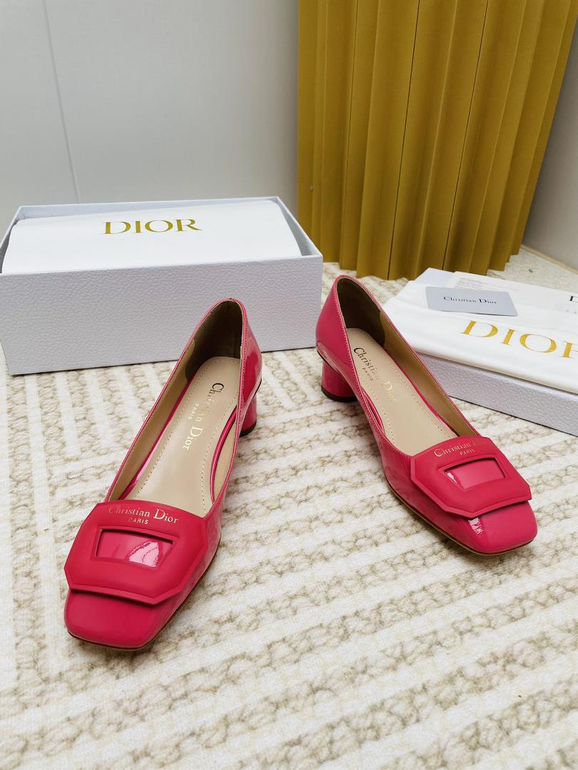 dior DIOR 2023 SpringSummer New Day Series Jelly Color Thick Heel Square Headed Womens S