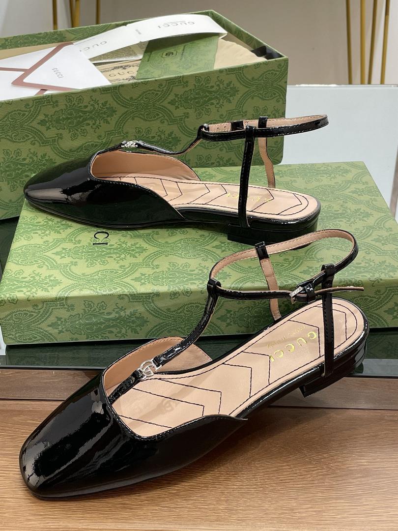 Gucci 2023 SpringSummer New Small Pair G Buckle Ballet Mary Jane Flat Shoes Embroidered a