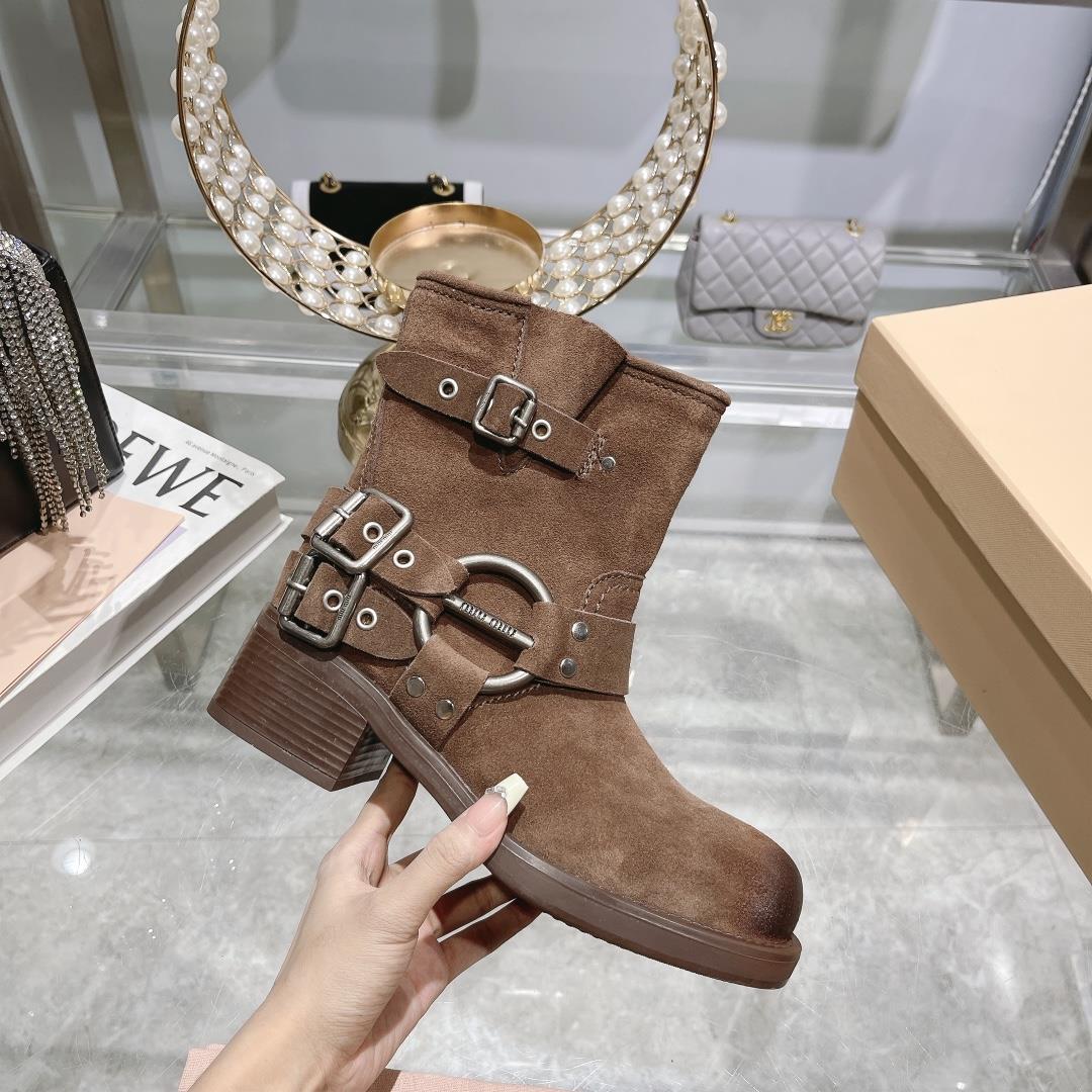 Factory  mimiu 2023 Autumn and Winter New Product Limited Quantity Lock Short Boots Popula