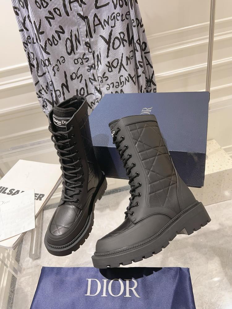 Factory Original Development DIOR2023 New Strap Velcro Short Boots Upper Calf Leather Inne