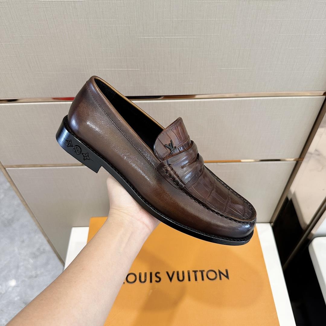 lv Family Major Handmade Lefon Shoes Leather Outsole in 2023 Fusion Lacquered Calf Leather