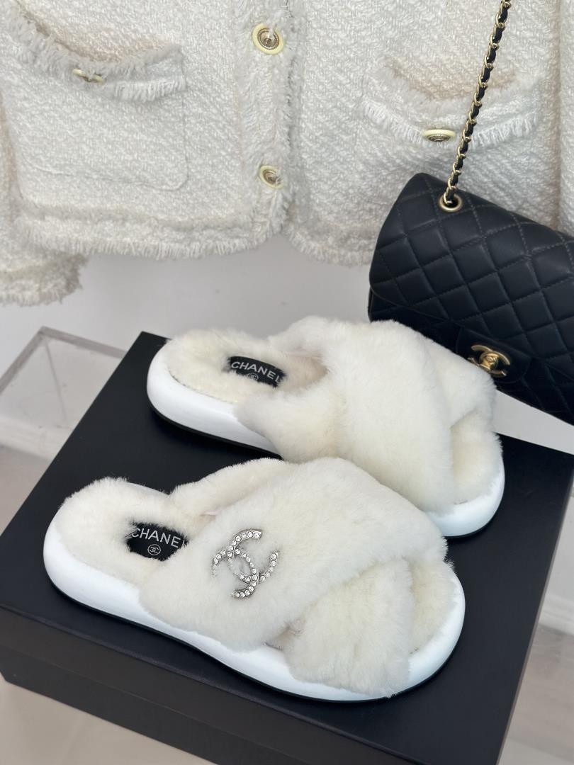 factory price chane chanel classic double c crosshaired slippers to rush to wear a series