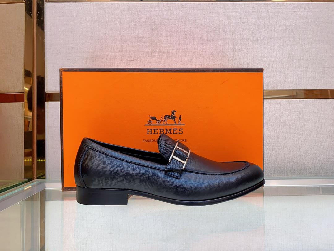 The latest Slipon shoe of Hemes Family Love Horse leather outsoleThe elegant gentleman st