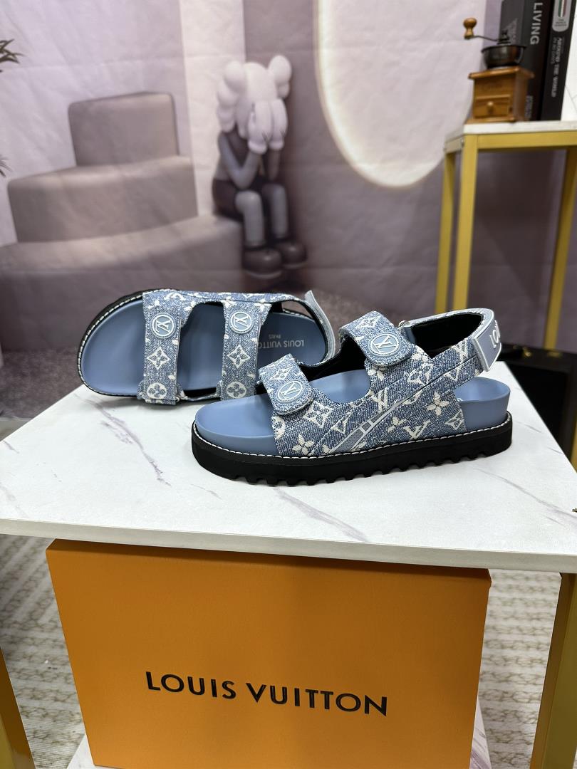 LV Louis Vuitton luxury brand sports and leisure sandals are made of imported original cowhide