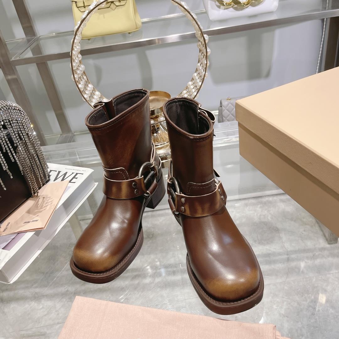 Factory mimiu 2023 Autumn and Winter New Product Limited Quantity Lock Short Boots Popular