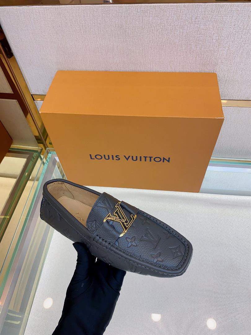 original Single Quality Counter New Louis V Pure Handmade Driving Mens Shoes Bean Shoes