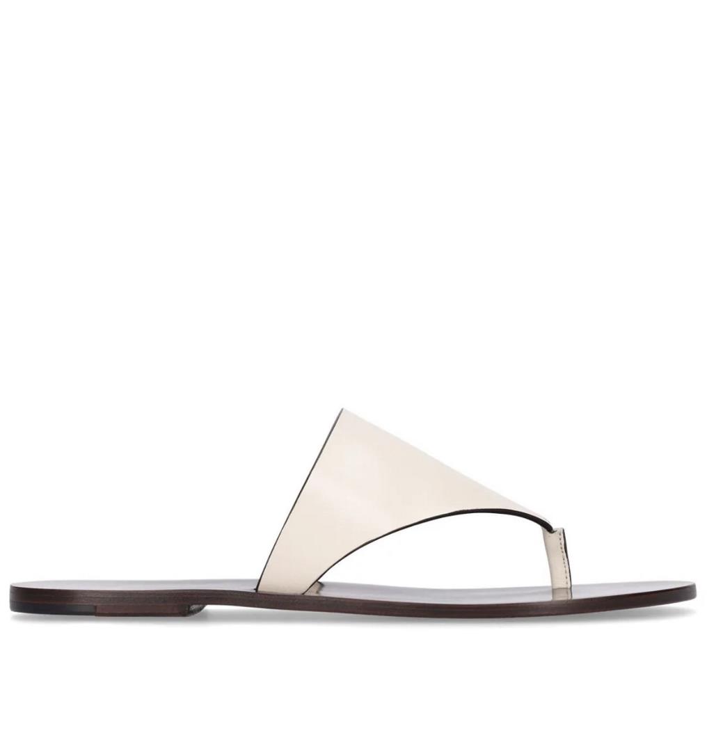 Off white Avery white seamless toe clip sandals highlight the elegant Minimalism style made of