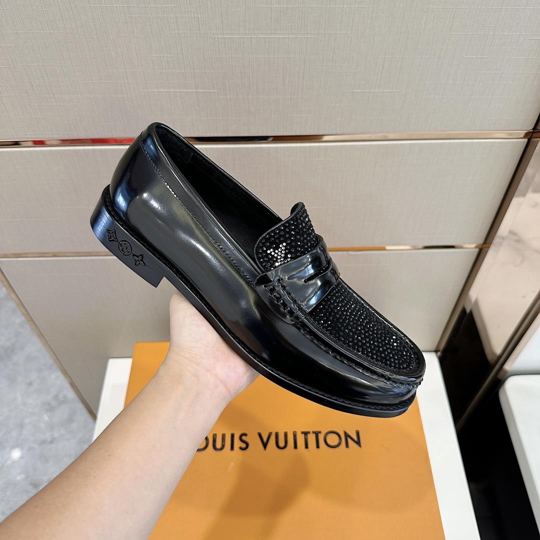 lv Family Major Handmade Lefon Shoes Leather Outsole in 2023 Fusion Lacquered Calf Leather