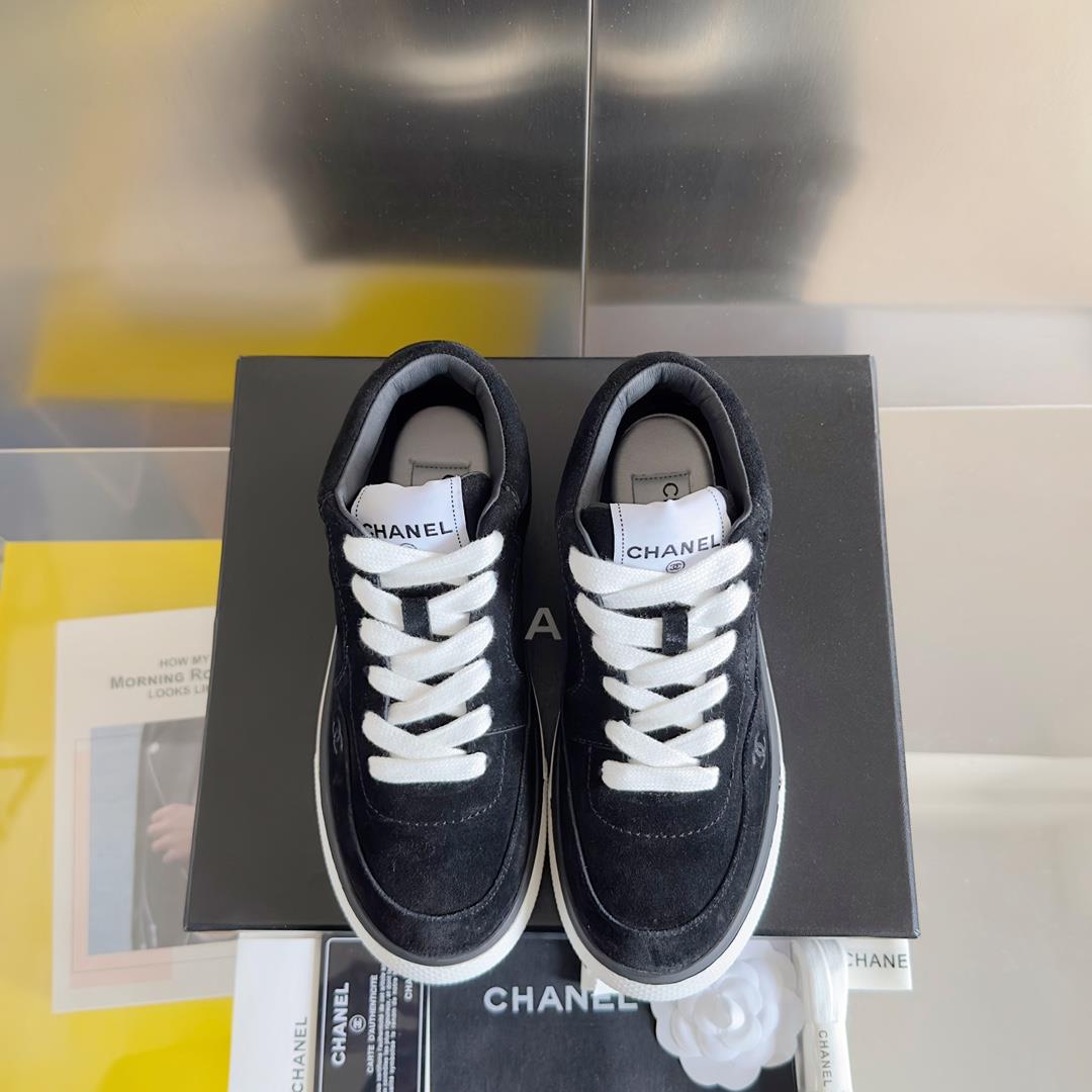 Top version Chanel Chanel 23B Panda Color Sneaker Xiaoxiang Casual Sports Shoes Thick Sole