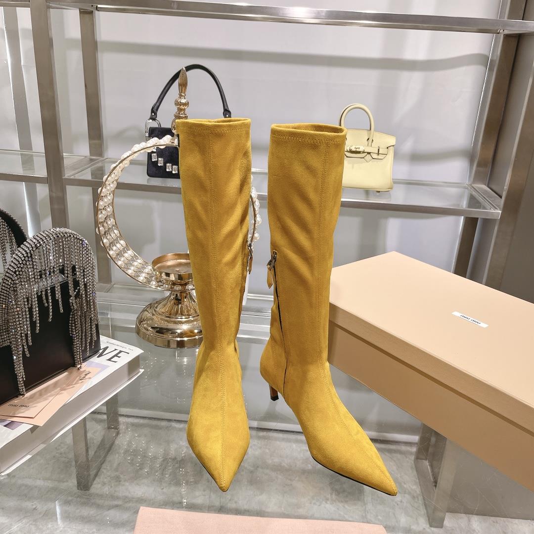 Long boots for appearance  Miu Miu runway style new spring boots for autumn and winter 2