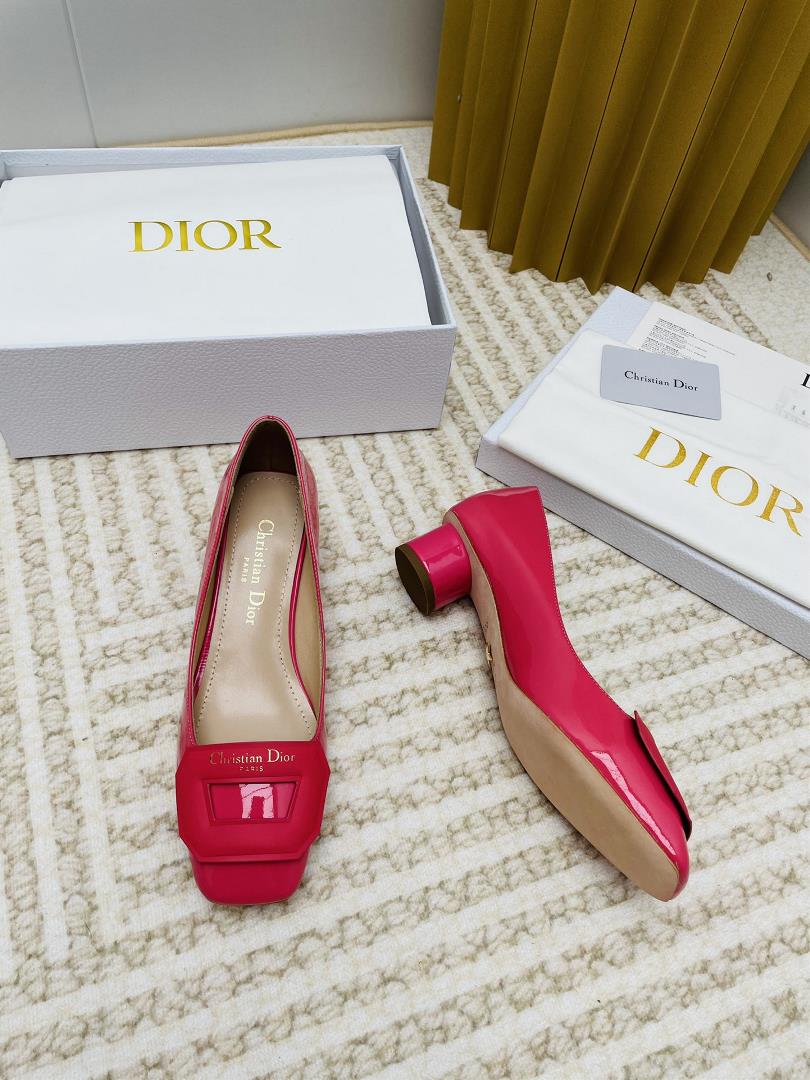 dior DIOR 2023 SpringSummer New Day Series Jelly Color Thick Heel Square Headed Womens S