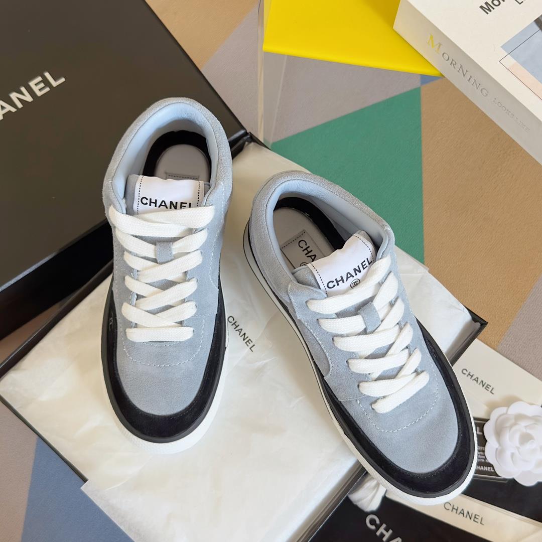 Top version Chanel Chanel 23B Panda Color Sneaker Xiaoxiang Casual Sports Shoes Thick Sole Color Mat