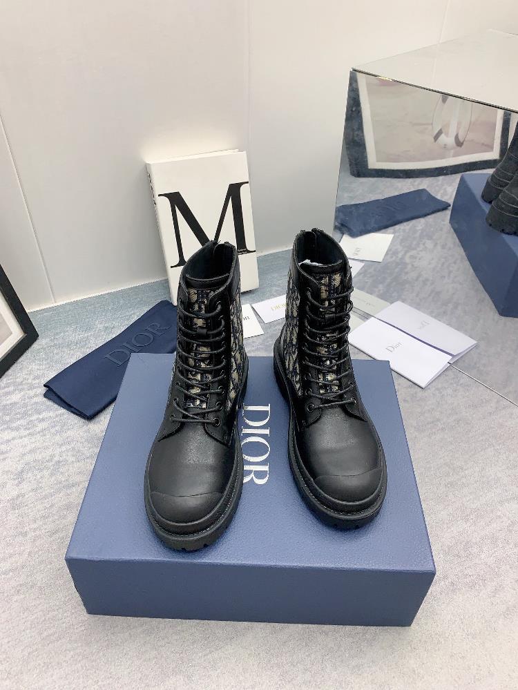 Factory produced leather lining fur lining higher version Diors new Explorer series wool short boots snow boots knight Martin boots and ankle boot