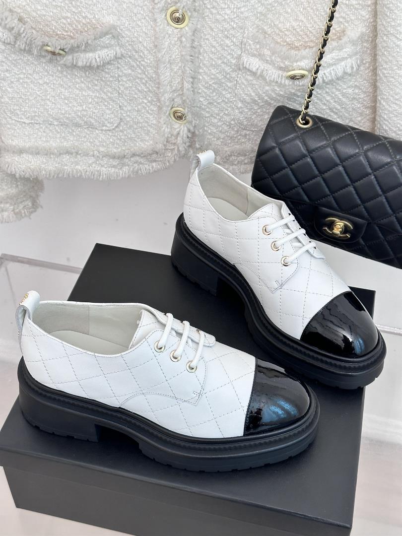 factory price chanel 23ss new product thick soles increased diamond leather shoe upper ado