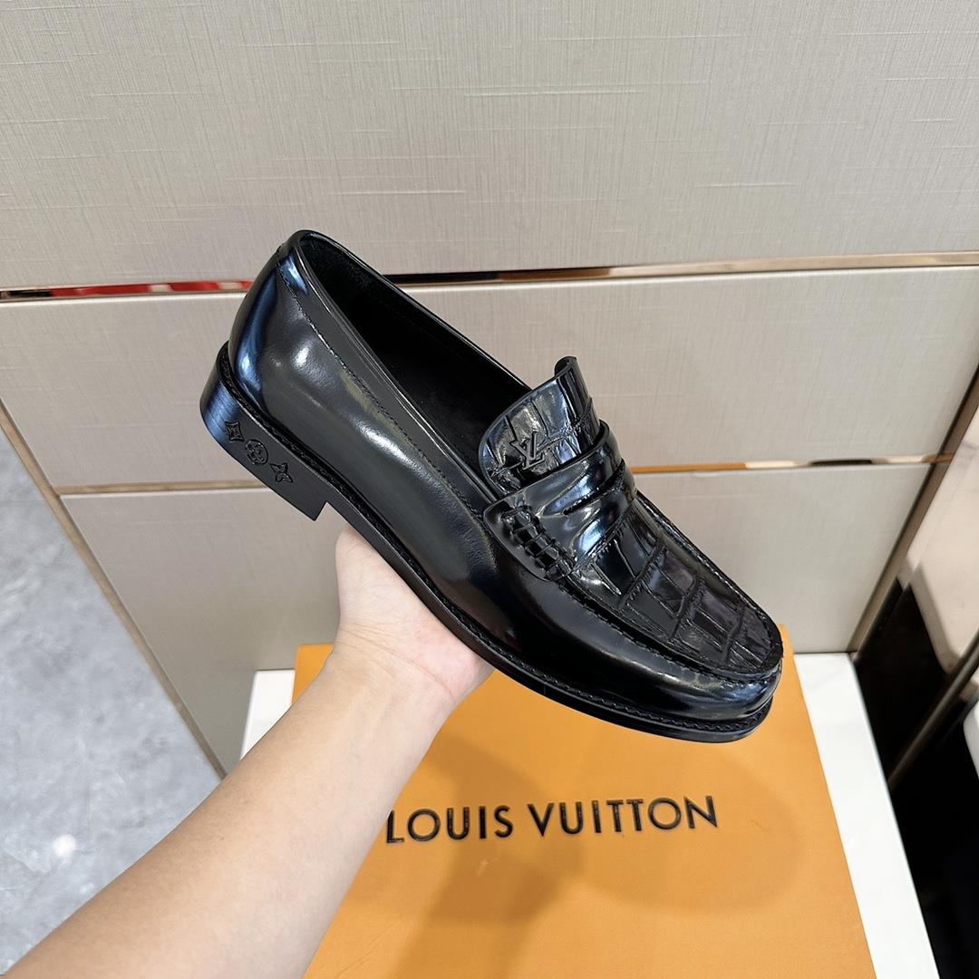 lv Family Major Handmade Lefon Shoes Leather Outsole in 2023 Fusion Lacquered Calf Leather