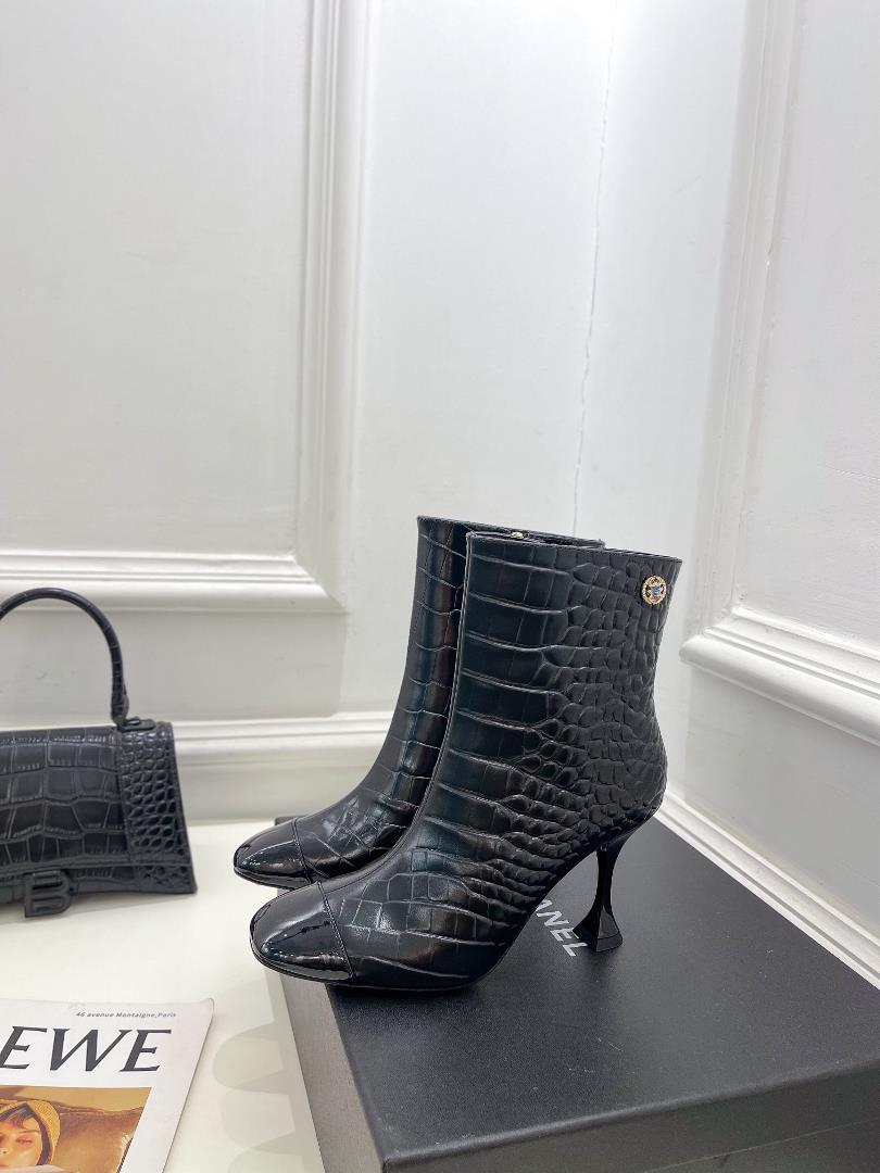 chanel 2024 spring and summer new product counters classic crocodile pattern high heeled