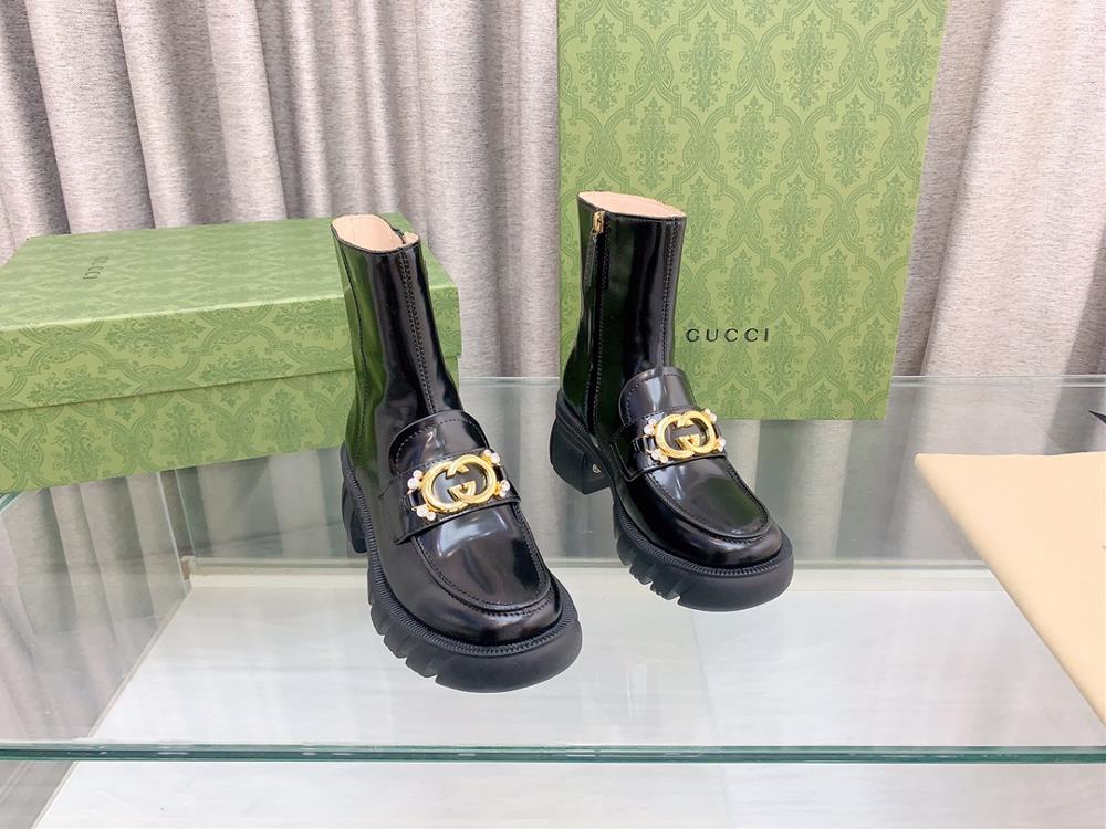 Gucci Counter New Side Zipper Ankle Boots The original version is reproduced with a supe