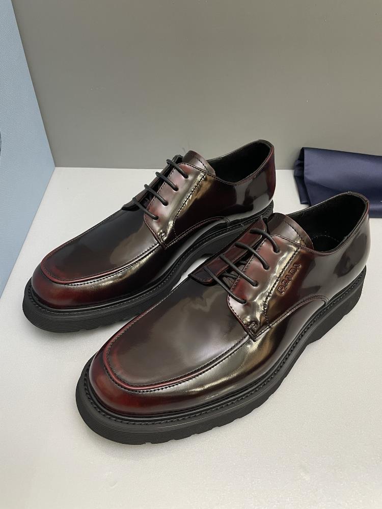 The retro design style of Prada mens formal leather shoes is a testament to the brands a