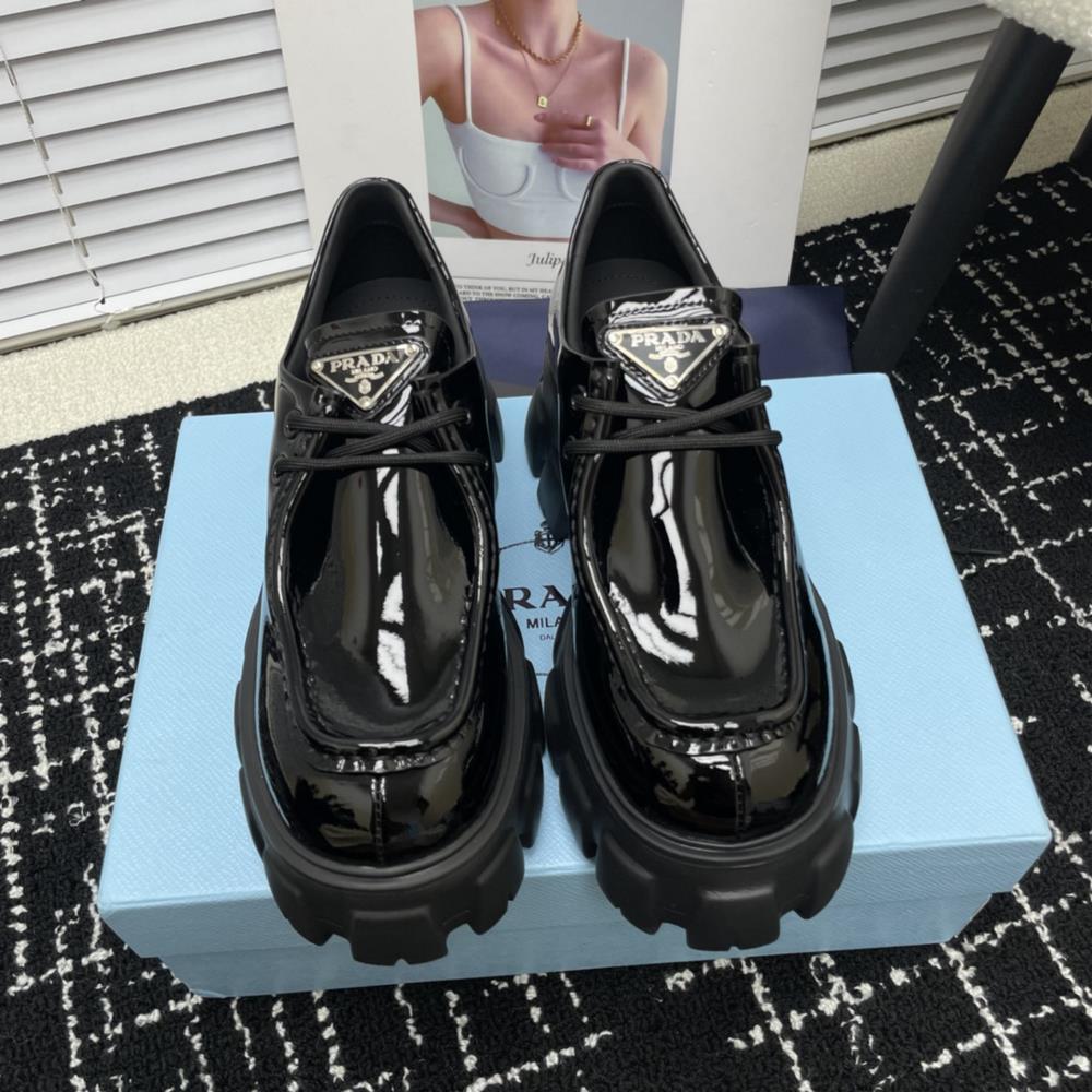 Prada shoes thick sole Lefu shoescrystal clear