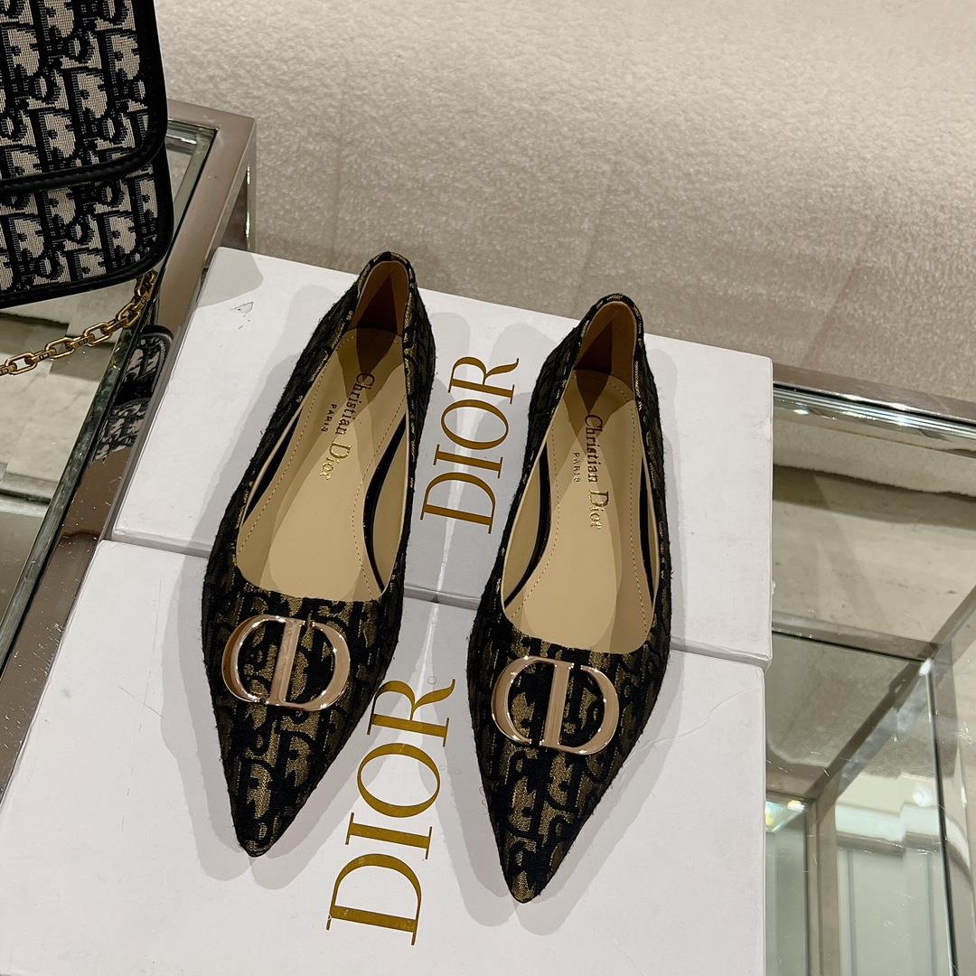 new array Dior Early Spring New Pointed Flat ShoesThe small pointed end paired with a CD buckle is v