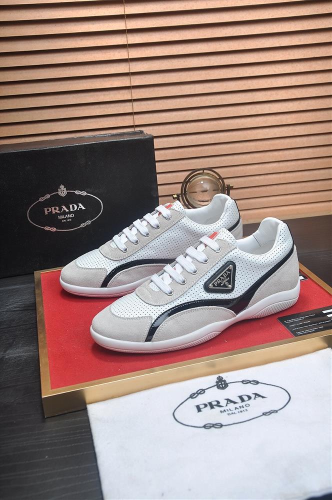 Prada Mens Shoe High end Brand Official Website 11 Latest masterpiece The upper is made of Italian imported original fabric with a sheepskin lining