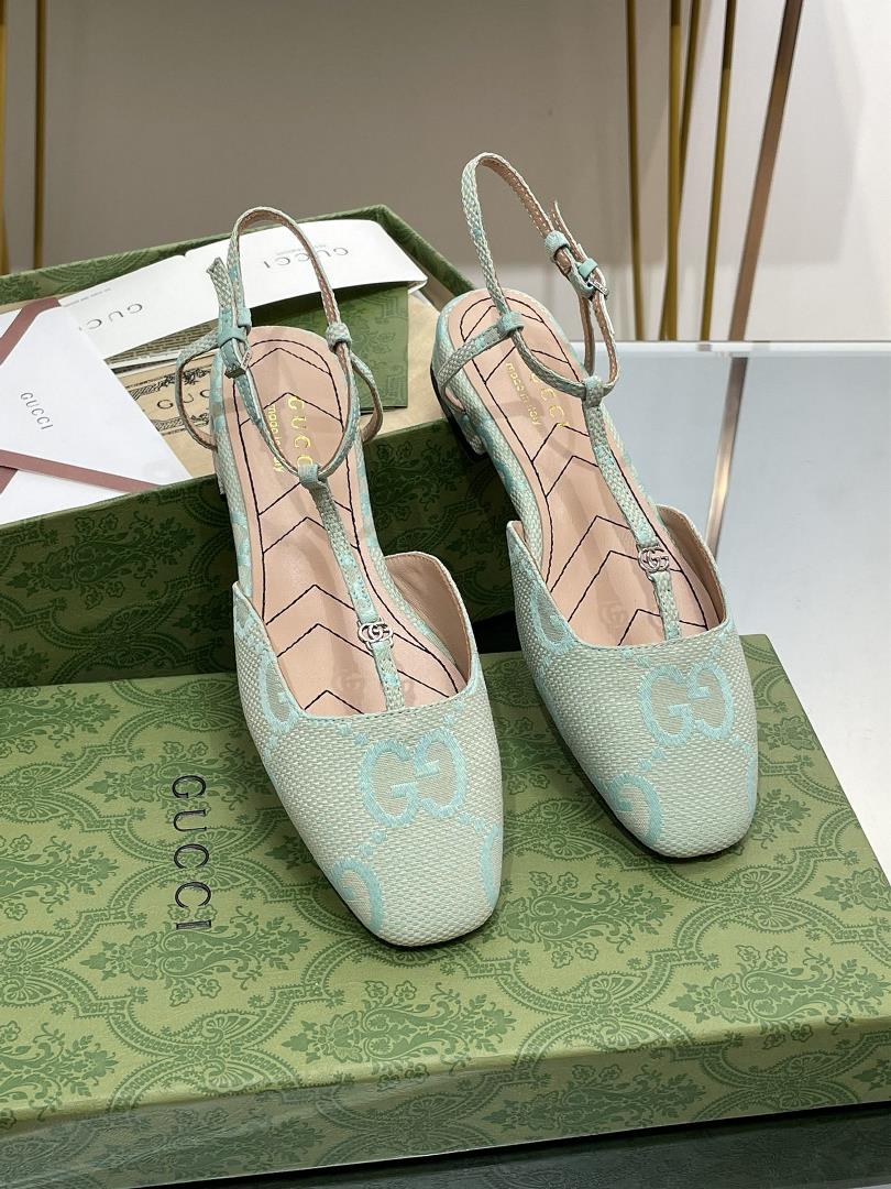 Gucci 2023 SpringSummer New Small Pair G Buckle Ballet Mary Jane Flat Shoes Embroidered and Lined B