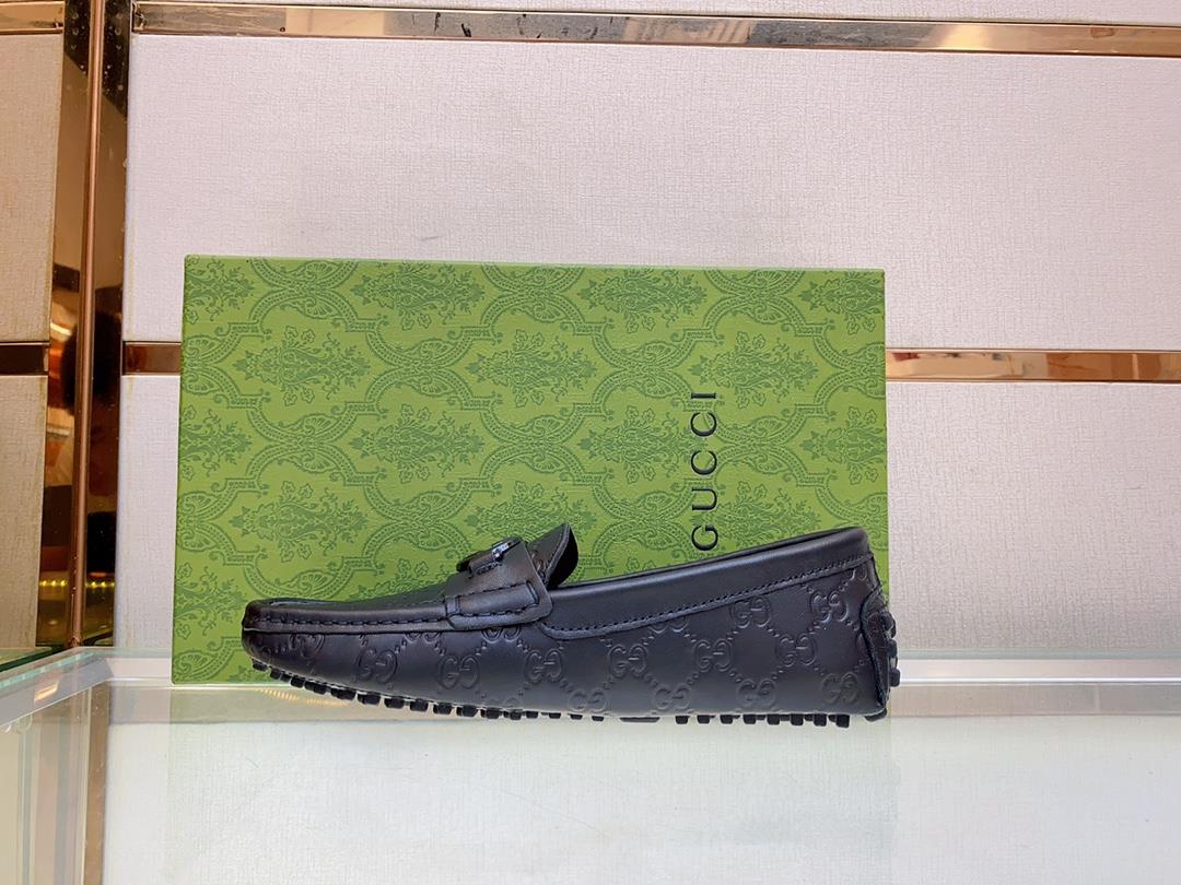 original Single Quality Counter New Gucci Pure Handmade Driving Mens Shoes Bean Shoes F