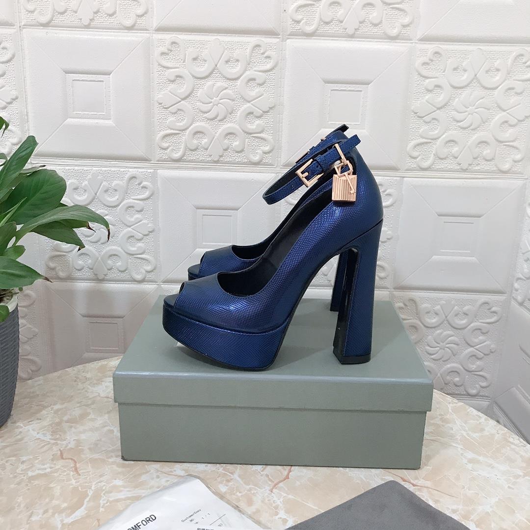 Top quality TOM FORD version2 new official website synchronous TF lock Peeptoe shoe in 9 color